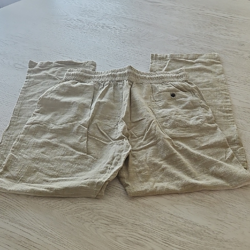 Fabindia Beige Linen Pants Size 34 Drawstring Like New Condition - Picture 6 of 9